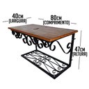 Ver imagem 3 de Linda Bancada de Madeira e Ferro Vintage Funcional para Banheiros Libertas Rosas Artesanato Bancada