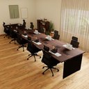 Ver imagem 6 de Plataforma de Trabalho 6,00 m para 10 Pessoas com Caixas de Tomadas e Pés Painel F5 Office