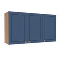 Ver imagem 2 de Armário Aéreo 3 Portas 120 cm Pérola Yescasa Azul/Freijó