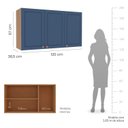 Ver imagem 3 de Armário Aéreo 3 Portas 120 cm Pérola Yescasa Azul/Freijó