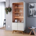 Ver imagem 2 de Kit para Sala de Jantar Buffet Íris com Cristaleira Martin C04 Off White Matte Freijó - Lyam Lyam de