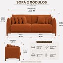 Ver imagem 4 de Sofá Living Nevada 3 Lugares 2,20m Veludo Terracota
