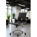 Ver imagem 3 de Kit 6 Cadeiras de Escritório Diretor Eames em Couro - Preta