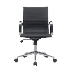 Kit 6 Cadeiras de Escritório Diretor Eames em Couro - Preta - 3