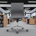 Ver mais imagens de Kit 6 Cadeiras de Escritório Diretor Eames em Couro - Preta