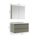 Ver imagem 3 de Conjunto de Banheiro Gabinete com Pia e Espelheira 2 Portas 2 Gavetas 82cm Multimóveis CR10173