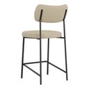 Ver imagem 5 de Banqueta Média Cozinha Lila Estofada Couríssimo Whisky Linho Bege - Desk Design