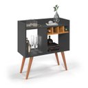 Ver imagem 2 de Aparador Sala de Estar Cozinha Café Adega Barzinho Pés Palito Retrô Decorativo Rubi - Cinza/ Nature