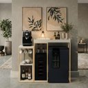 Ver imagem 1 de Aparador para Adega, Cervejeira, Frigobar com Cantinho do Café Alba Metal Dourado MDF Off White
