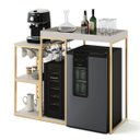 Ver imagem 2 de Aparador para Adega, Cervejeira, Frigobar com Cantinho do Café Alba Metal Dourado MDF Off White