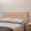 Ver imagem 3 de Cabeceira Casal 140cm X 120cm Estofada Detalhe em Cristais Cor:linho Bege