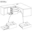 Ver imagem 5 de Mesa Diretor em L com LED 4 Gavetas 2 Portas Tamburato Supreme Marrom/Nogal/Preto Artany