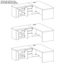 Ver imagem 6 de Mesa Diretor em L com LED 4 Gavetas 2 Portas Tamburato Supreme Marrom/Nogal/Preto Artany