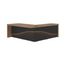 Ver imagem 3 de Mesa Diretor em L com LED 4 Gavetas 2 Portas Tamburato Supreme Marrom/Nogal/Preto Artany
