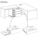 Ver imagem 5 de Mesa Diretor em L com Led 4 Gavetas 2 Portas Tamburato Supreme
