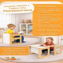 Ver imagem 6 de Conjunto Mesa e Cadeira Infantil Montessori Madeira 2 em 1 Cadeira Vira Mesa Cubo Encaixe Criança Md