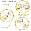 Ver imagem 3 de Conjunto Mesa e Cadeira Infantil Montessori Madeira 2 em 1 Cadeira Vira Mesa Cubo Encaixe Criança Md
