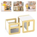 Ver imagem 5 de Conjunto Mesa e Cadeira Infantil Montessori Madeira 2 em 1 Cadeira Vira Mesa Cubo Encaixe Criança Md