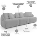 Ver imagem 4 de Sofá 4 Lugares para Sala de Estar Living 294cm Arlo F04 Bouclê Cinza Tc-10049 - Lyam Decor