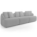 Ver imagem 1 de Sofá 4 Lugares para Sala de Estar Living 294cm Arlo F04 Bouclê Cinza Tc-10049 - Lyam Decor