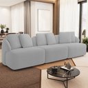 Ver imagem 2 de Sofá 4 Lugares para Sala de Estar Living 294cm Arlo F04 Bouclê Cinza Tc-10049 - Lyam Decor