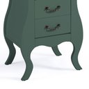 Ver imagem 3 de Mesa de Cabeceira Bombê com 2 Gavetas 1026 Linz Móveis - Verde Musgo/imbuia Glazer