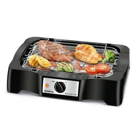 Churrasqueira Elétrica Mondial Pratic Steak & Grill Grelha com Altura Regulável 1500W 220V Ch-07