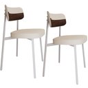 Ver imagem 1 de Kit 02 Cadeiras Estofada para Sala de Jantar Astrid Branco C01 Linho Palha Courino Whisky - Lyam Dec