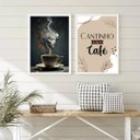Ver imagem 2 de Kit 2 Quadros Cantinho do Café Feminino 33x24cm - com Vidro:moldura Preta