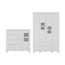 Ver imagem 1 de Quarto de Bebê Completo com Guarda-roupas 4 Portas e Cômoda Luna Multimóveis Mp4794 Branco