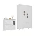Ver imagem 2 de Quarto de Bebê Completo com Guarda-roupas 4 Portas e Cômoda Luna Multimóveis Mp4794 Branco