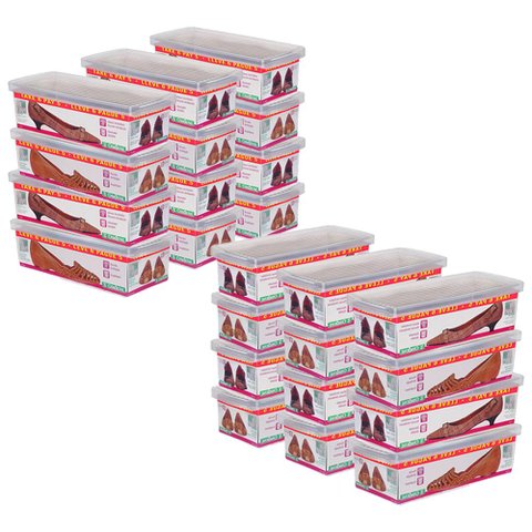 Caixa Organizadora De Sapatos Tênis Ordene Média Kit C/ 28