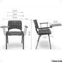 Ver imagem 2 de Cadeira Fixa Escola Universidade Prancheta Escamoteável