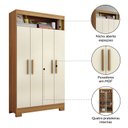 Ver imagem 5 de Armário Multiuso Nt 4030 Freijó com Off White - Notável