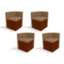 Ver imagem 1 de Kit 4 Cadeiras Sala Jantar 4CAD800 4 Un Walnut Fosco/Suede Caramelo - Kappesberg