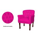 Ver imagem 2 de Kit 2 Poltronas Decorativa Ester Couro Rosa Pink Pés Madeira Ms Decor
