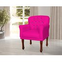 Ver imagem 3 de Kit 2 Poltronas Decorativa Ester Couro Rosa Pink Pés Madeira Ms Decor