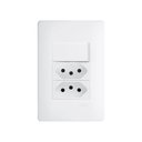 Ver imagem 1 de Interruptor Simples e Tomada Dupla 2p+t 20a Fame Habitat com Placa 4x2