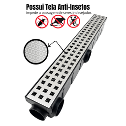 Ralo Externo Quintal 6x50 Inox 304 Quadrangular Cocho Preto - 3