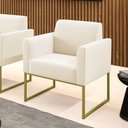 Ver imagem 1 de Poltrona Sala Decorativa Marisa Industrial Dourado Veludo D03 - D’Rossi