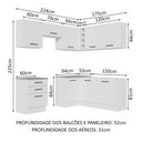 Ver imagem 4 de Armário de Cozinha Completa de Canto 399cm Branco Agata Madesa 02