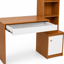 Ver imagem 2 de Escrivaninha com 3 Prateleiras 1 Gaveta 1 Porta Ágata Home Office - Branco/Cinamomo