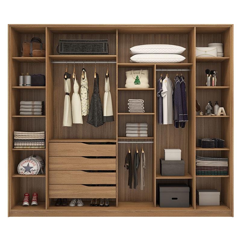 Cômoda Lume e Guarda Roupa Casal Laredo Amêndola Touch Nude Prime Flex com Portas de Vidro Reflecta  - 9