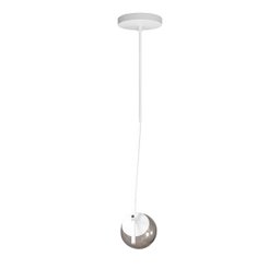 Lustre Pendente On Ly - Branco com Globo de Vidro Fumê - 3