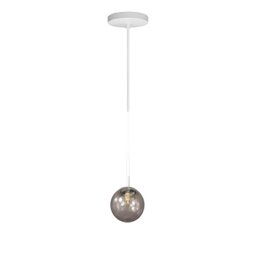 Lustre Pendente On Ly - Branco com Globo de Vidro Fumê - 4