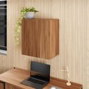Ver imagem 1 de Armário Aéreo Escritório 60cm X 36cm 2 Portas F5 Office Cor:nogal