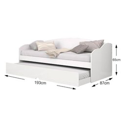 Cama Sofá Funny II c/ Auxiliar + 2 Colchões Orthocrin + Guarda Roupa Bari Branco - 6