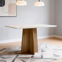 Ver imagem 5 de Mesa de Jantar 4 Lugares Retangular 120cm Tampo MDF com Vidro Miraz N01 Ypê Off White - Lyam Decor