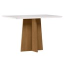 Ver imagem 1 de Mesa de Jantar 4 Lugares Retangular 120cm Tampo Mdf com Vidro Miraz N01 Ypê Off White - Lyam Decor
