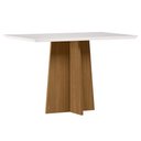 Ver imagem 1 de Mesa de Jantar 4 Lugares Retangular 120cm Tampo MDF com Vidro Miraz N01 Ypê Off White - Lyam Decor